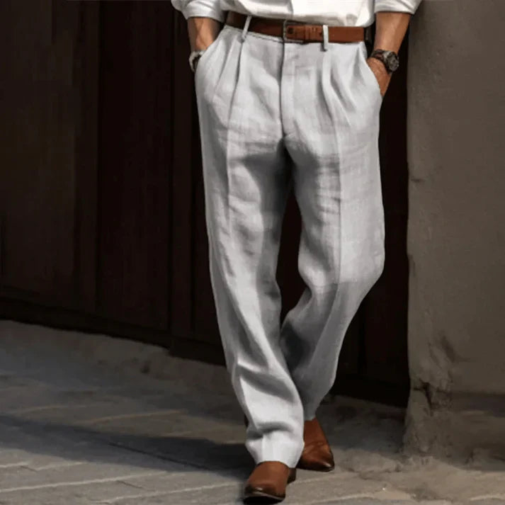Levoire | Pantalon Plissé À Coupe Décontractée Léger Pour Homme Gris