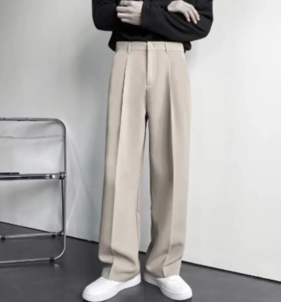 Levoire | Pantalon Large Taille Haute Plissé Femme Beige