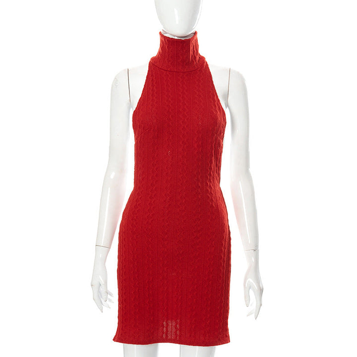 Levoire | Robe Mini Col Montant Halter Sans Manches Diamètre