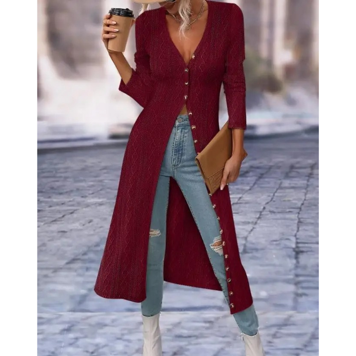 Levoire | Veste D'Été Slim Fit Avec Bouton Et Encolure En V Rot