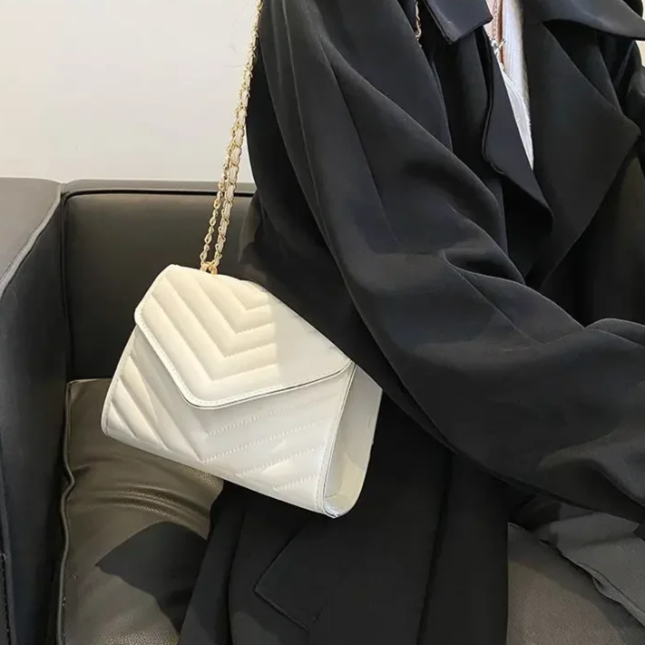 Levoire | Sac À Épaule Moderne Avec Bandoulière En Chaîne Blanc 20*13*9CM