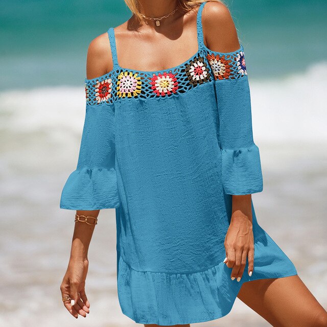 Levoire | Manteau Avec Manches À Volants Bleu Taille unique