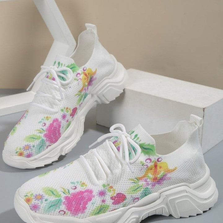 Levoire | Sur Sneakers Fleurs Randonnée Mesh Sneakers Chaussures Femmes Rot