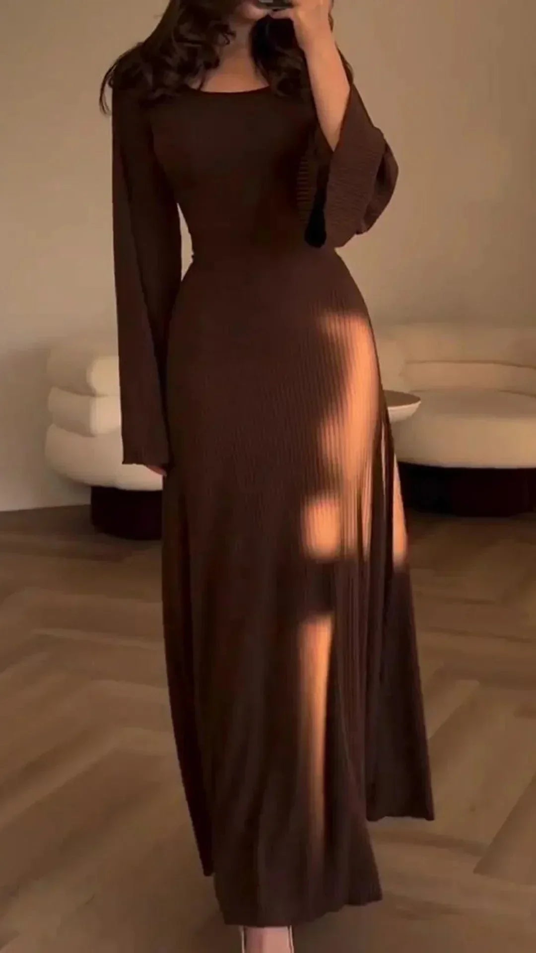 Levoire | Robe d'été élégante et raffinée Marron