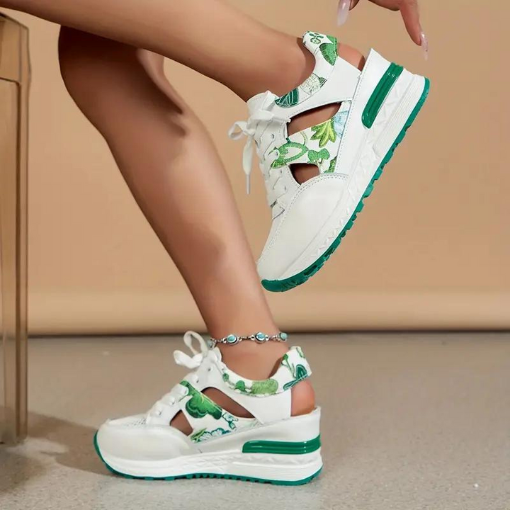 Levoire | Chaussures À Lacets À Talons Compensés Découpés Chaussures D'Été