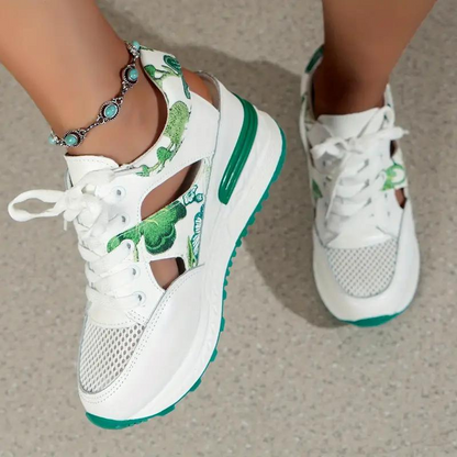 Levoire | Chaussures À Lacets À Talons Compensés Découpés Chaussures D'Été