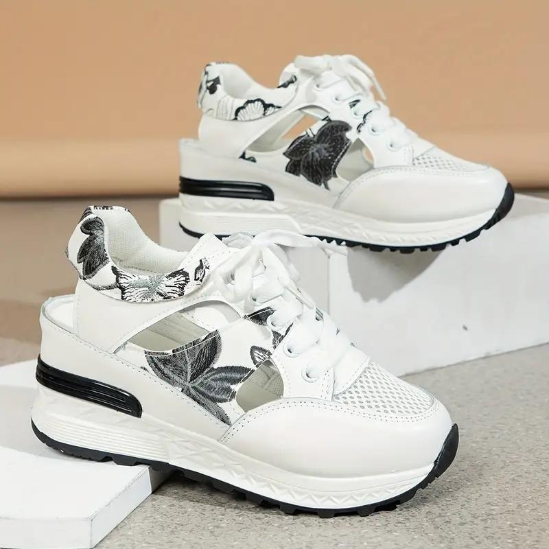 Levoire | Chaussures À Lacets À Talons Compensés Découpés Chaussures D'Été