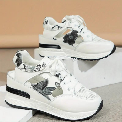 Levoire | Chaussures À Lacets À Talons Compensés Découpés Chaussures D'Été