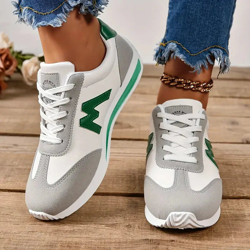 Levoire | Lacets Baskets Plates Femme Chaussures De Randonnée Vert