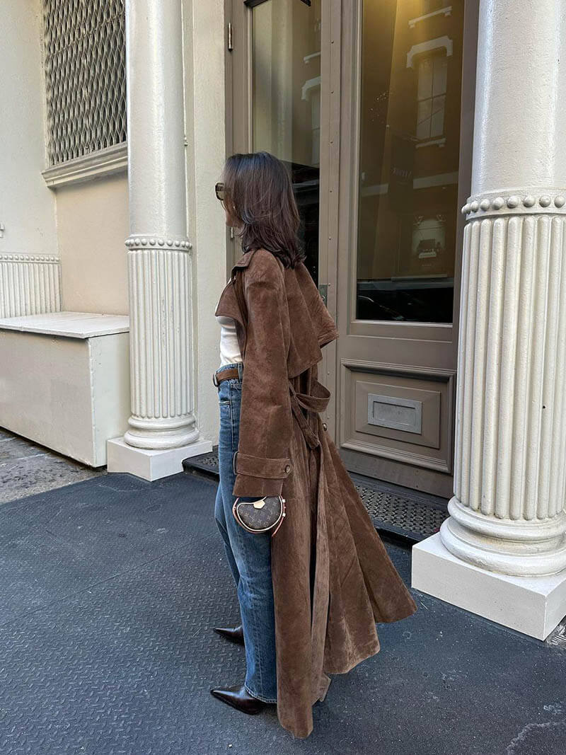 Levoire | Manteau Trench En Daim Synthétique