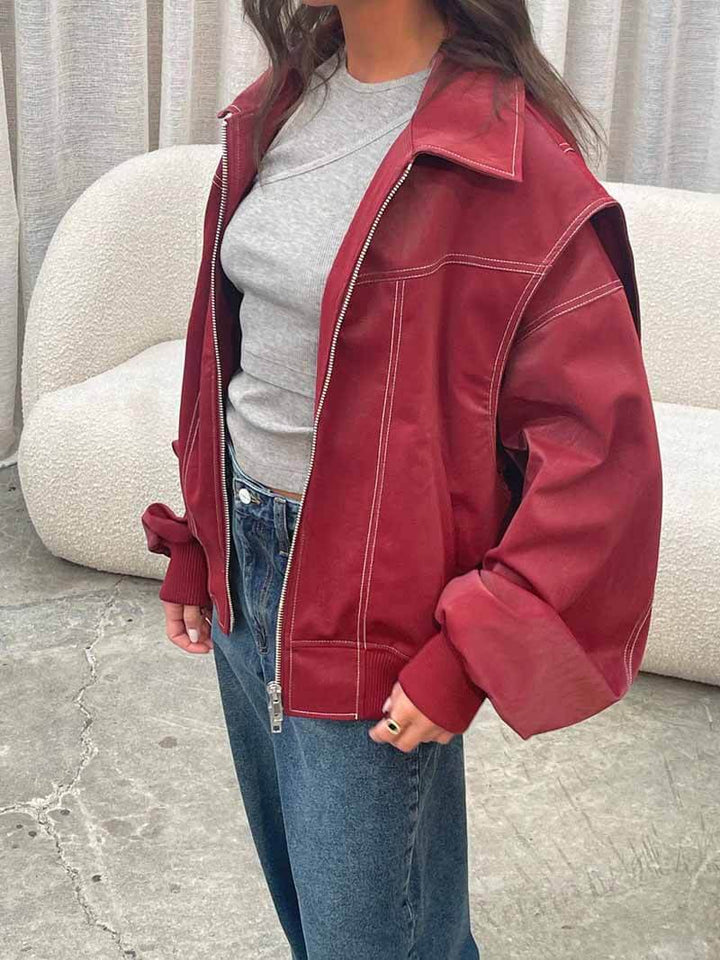 Levoire | Veste Bomber Stylée Au Design Moderne Rot