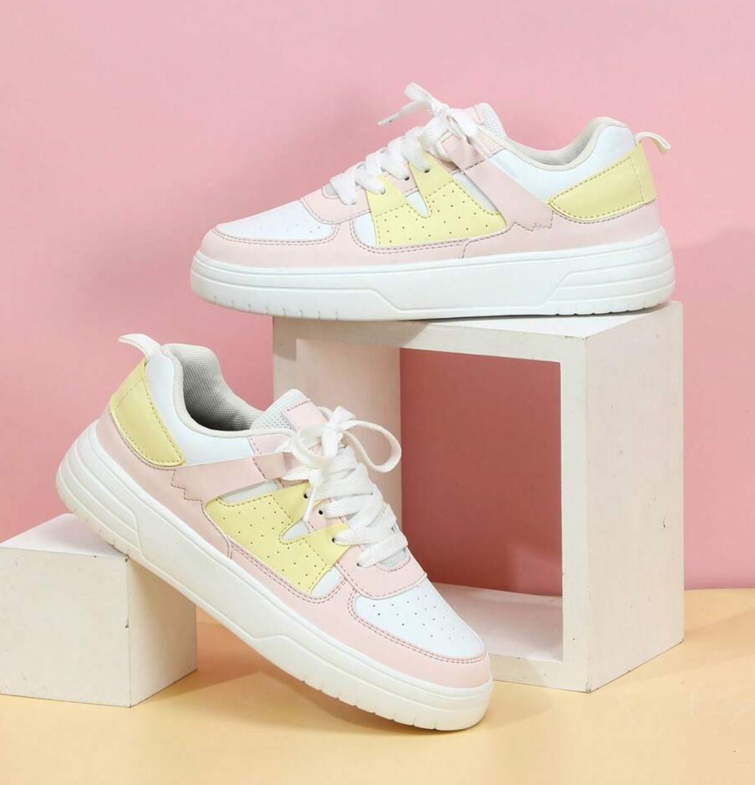 Levoire | Chaussures À Lacets Colorées Pour Femmes Regenbogenjaune