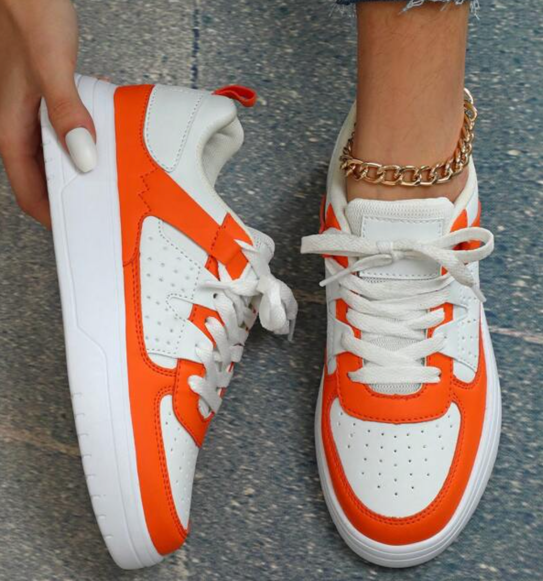 Levoire | Chaussures À Lacets Colorées Pour Femmes Orange