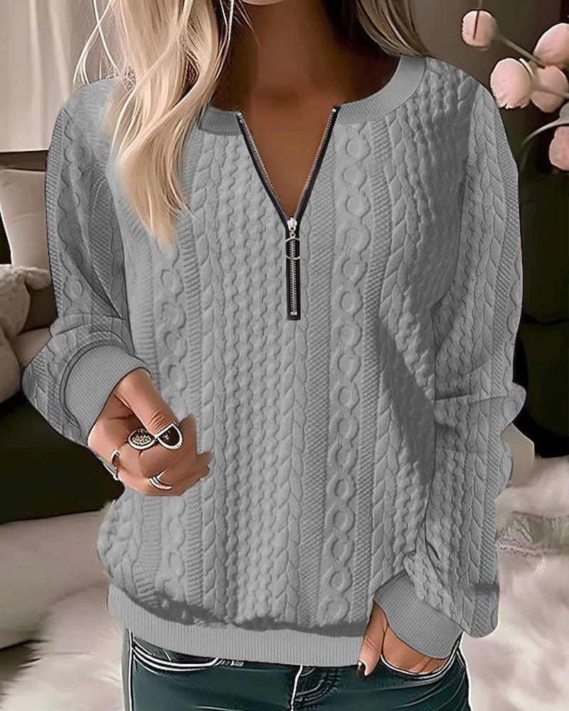 Levoire | Élégant pull zippé Gris