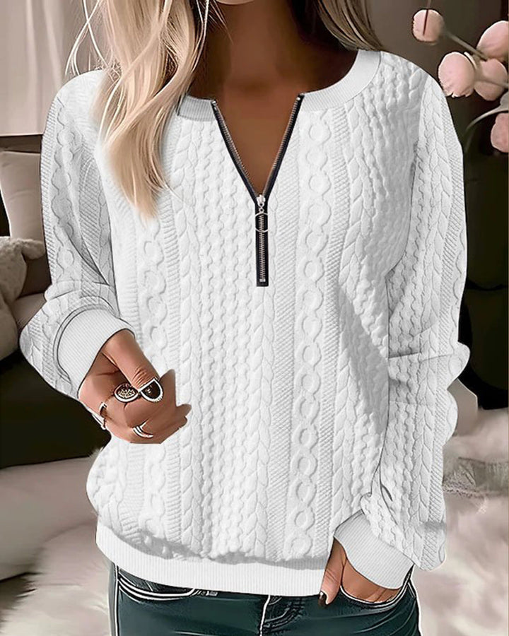Levoire | Élégant pull zippé Blanc