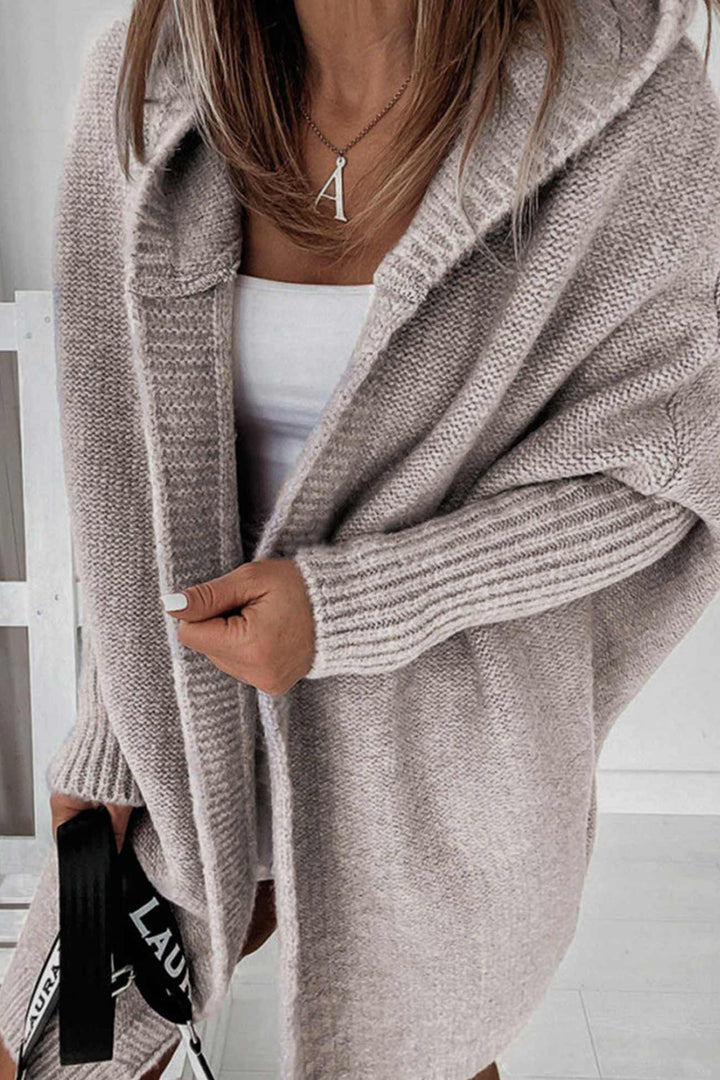 Levoire | Cardigan Confortable Avec Capuche Ouverte Pour Femmes Avec Style Helles Kaki