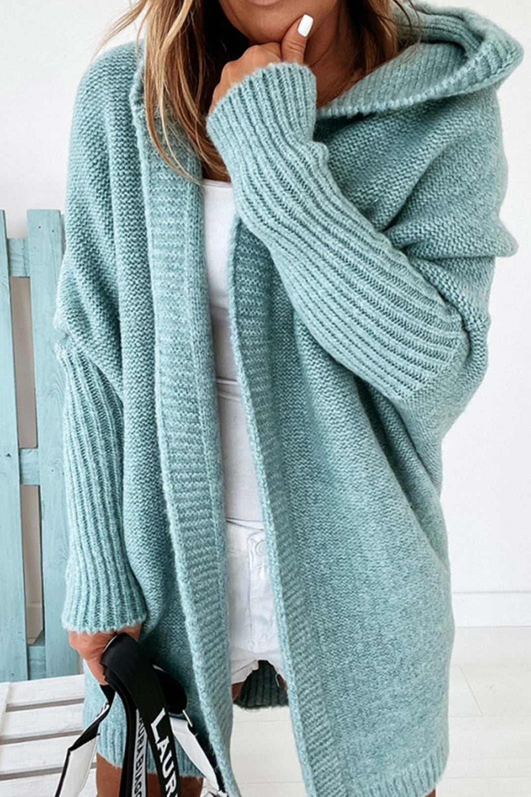 Levoire | Cardigan Confortable Avec Capuche Ouverte Pour Femmes Avec Style Münzvert