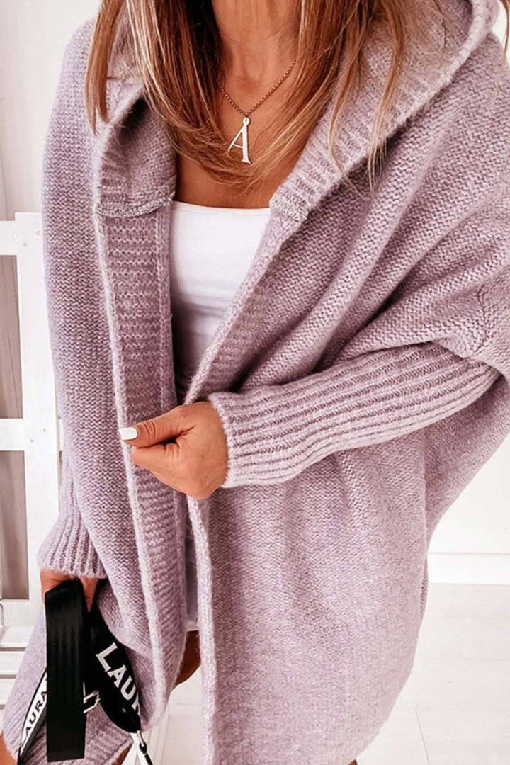 Levoire | Cardigan Confortable Avec Capuche Ouverte Pour Femmes Avec Style Lilas