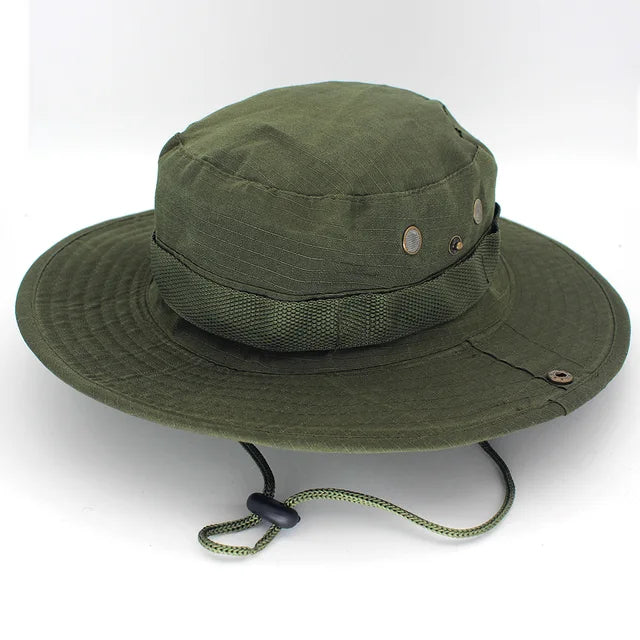 Levoire | Chapeau de Cowboy d'Été avec Protection Solaire et Style Élégant pour Tous Vert armée 54-59cm