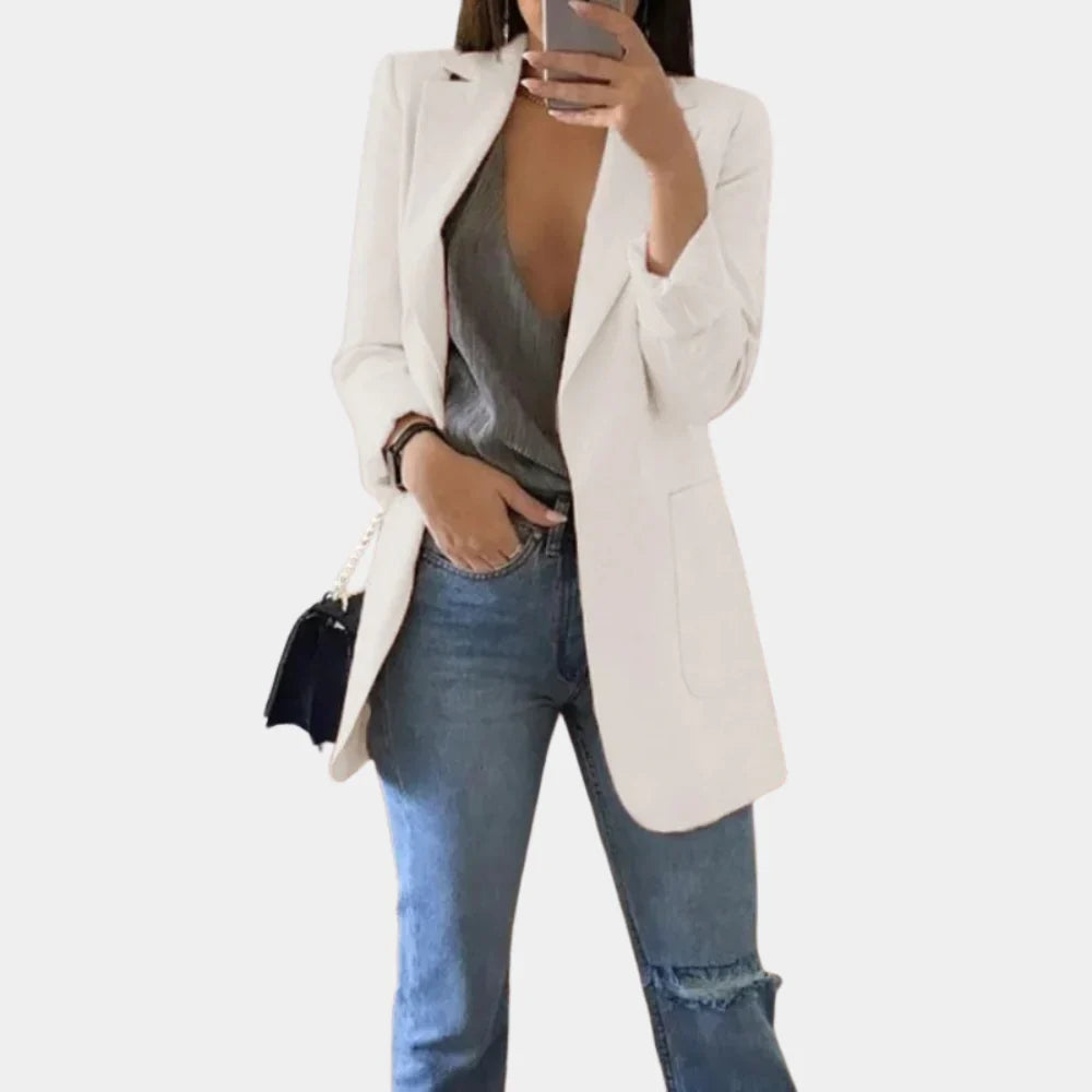 Levoire | Blazer Slim Fit Long Pour Femmes Blanc