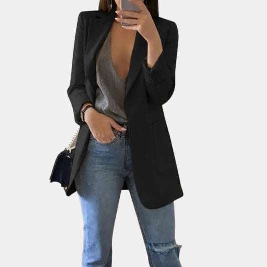 Levoire | Blazer Slim Fit Long Pour Femmes Noir