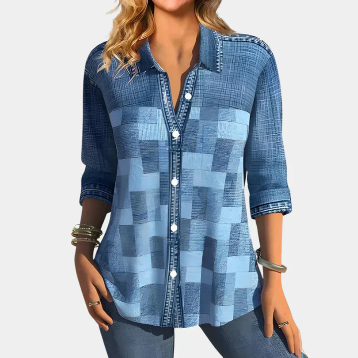 Levoire | Chemise Confortable Avec Bouton Et Col Classique Bleu