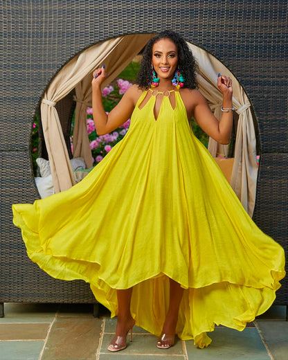 Levoire | Sexy Flowy Dress Jaune