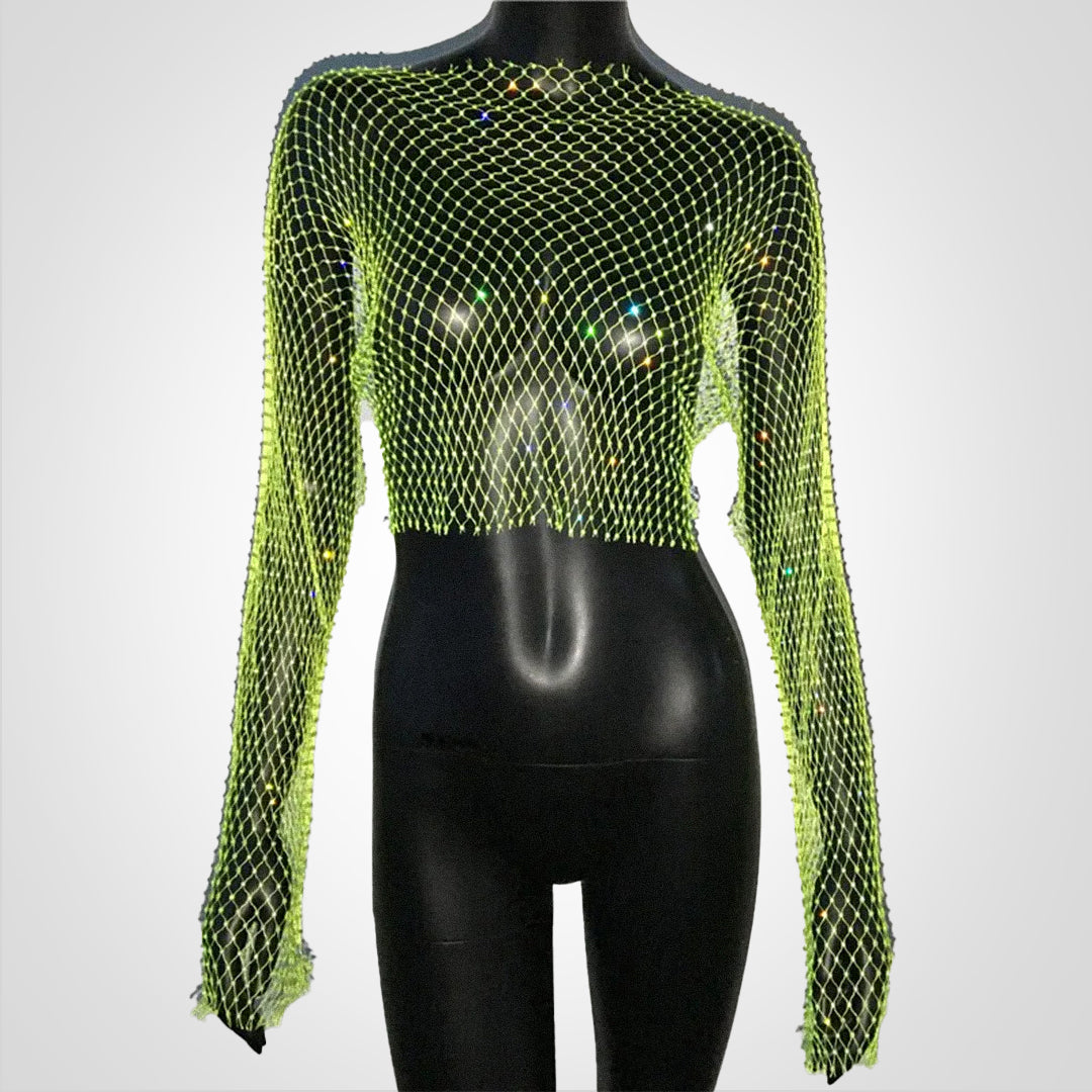 Levoire | Top Croppi Pailleté Vert