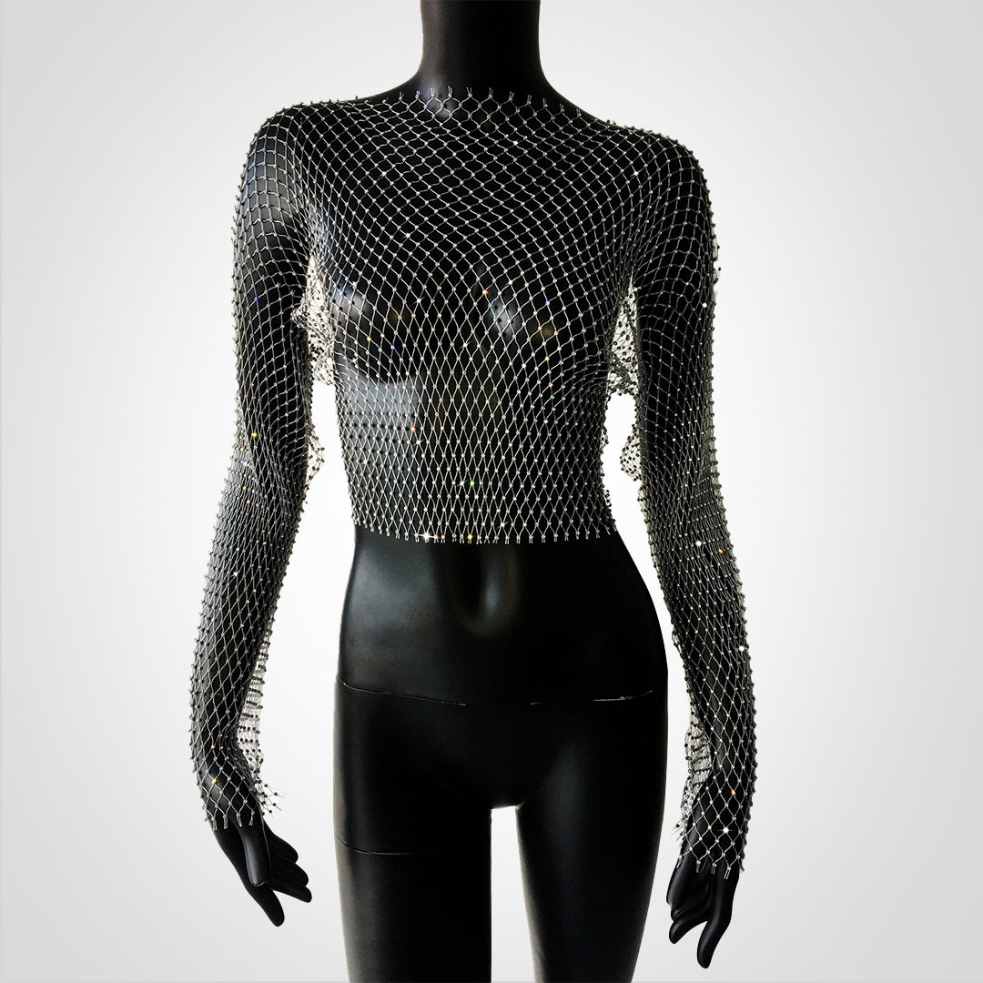 Levoire | Top Croppi Pailleté Gris