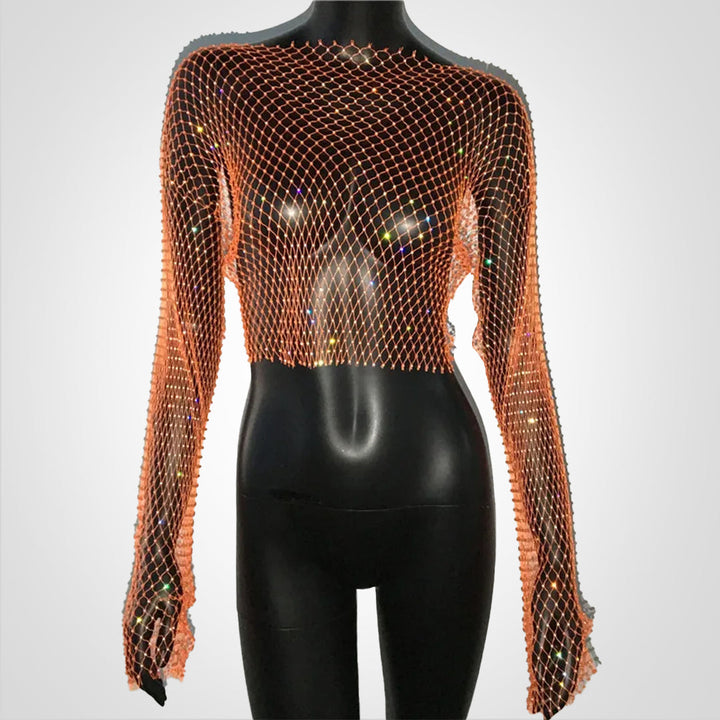 Levoire | Top Croppi Pailleté Orange