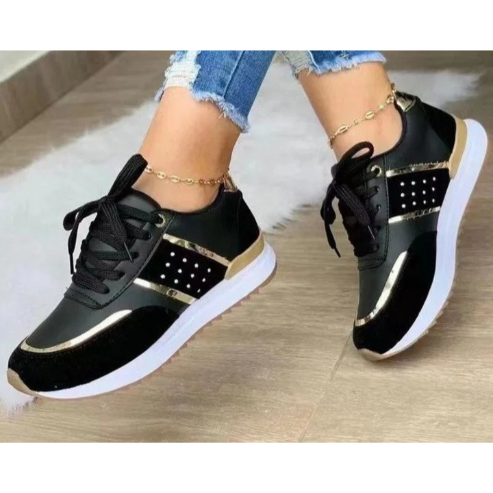 Levoire | Stil Khaki Plat Confortable Chaussures En Cuir Pour Femmes Noir