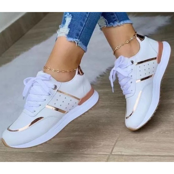 Levoire | Stil Khaki Plat Confortable Chaussures En Cuir Pour Femmes Blanc