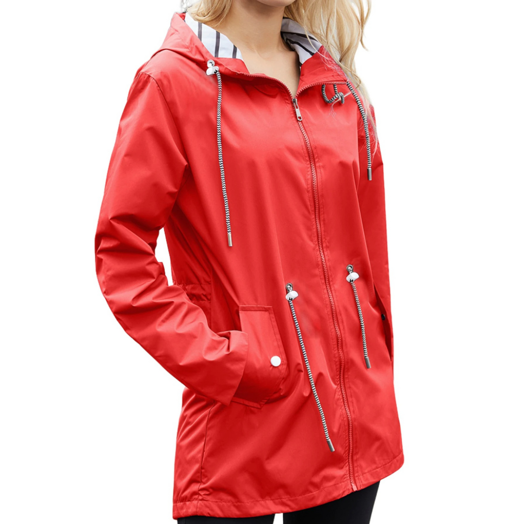 Levoire | Style Noir Imperméable Confortable Long Manteau D'Été Rot