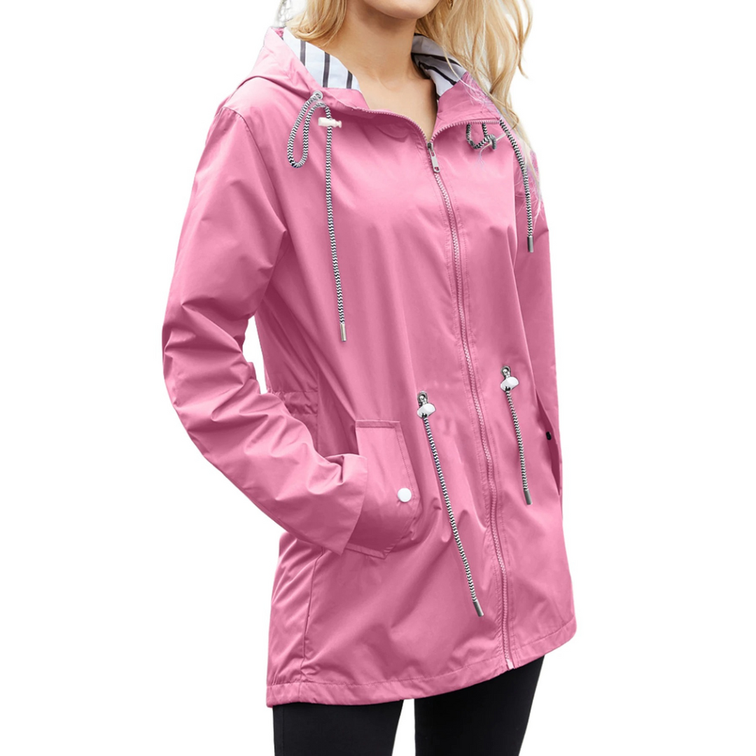 Levoire | Style Noir Imperméable Confortable Long Manteau D'Été Rosa