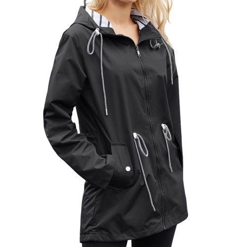 Levoire | Style Noir Imperméable Confortable Long Manteau D'Été
