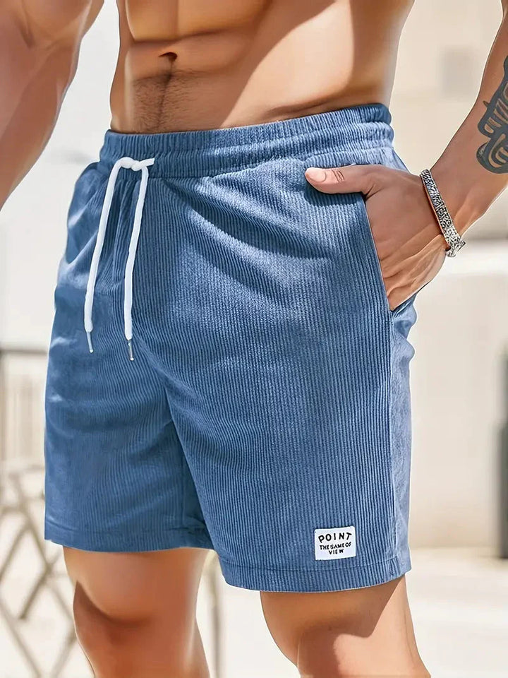 Levoire | Pantalon En Velours Côtelé Pour Homme À Taille Élastique Bleu