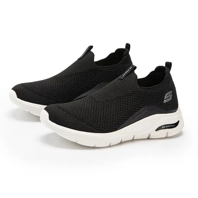 Levoire | Confortables Baskets Slip On Noires Noir et blanc