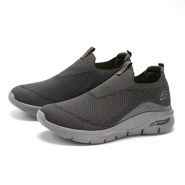 Levoire | Confortables Baskets Slip On Noires Gris foncé