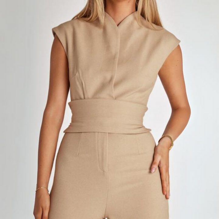 Levoire | Ceinture Combinaison Avec Pantalon Large Combinaison Sans Manches Pour Femmes