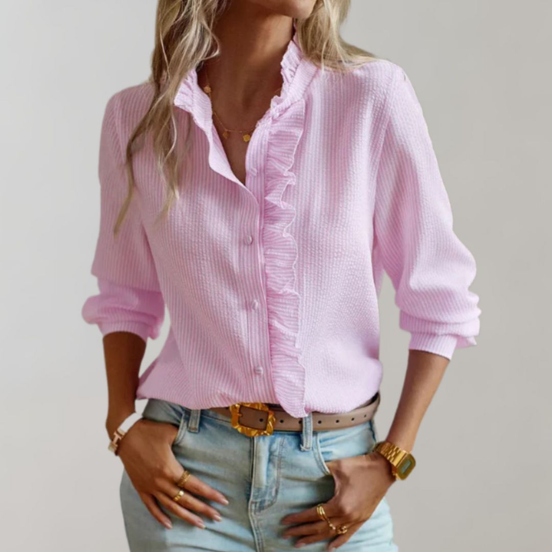 Levoire | Blouse Femme Élégante Look Bureau Avec Raffung Rosa