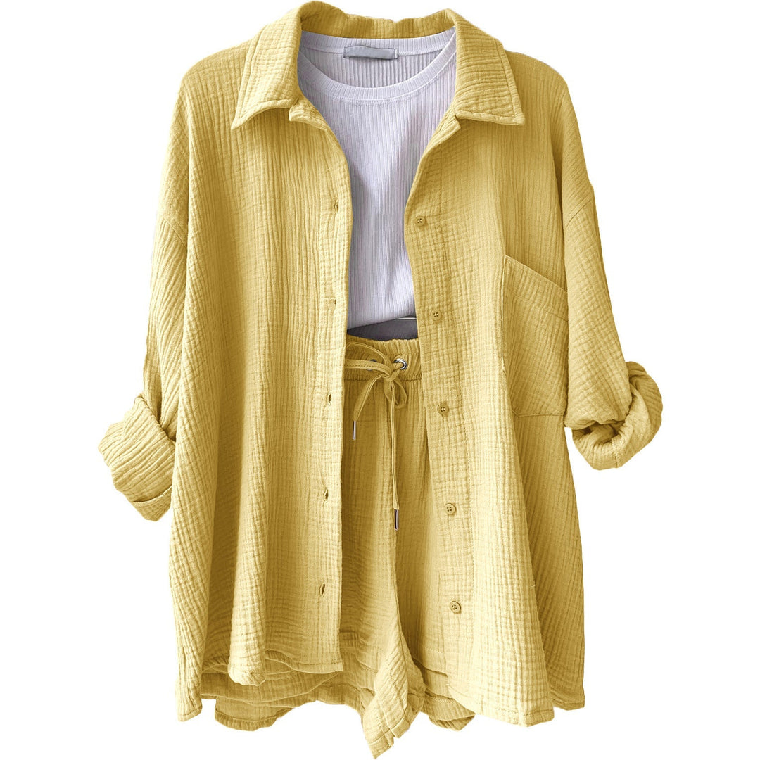 Levoire | 2 Pcs Ensemble En Coton Femmes Jaune
