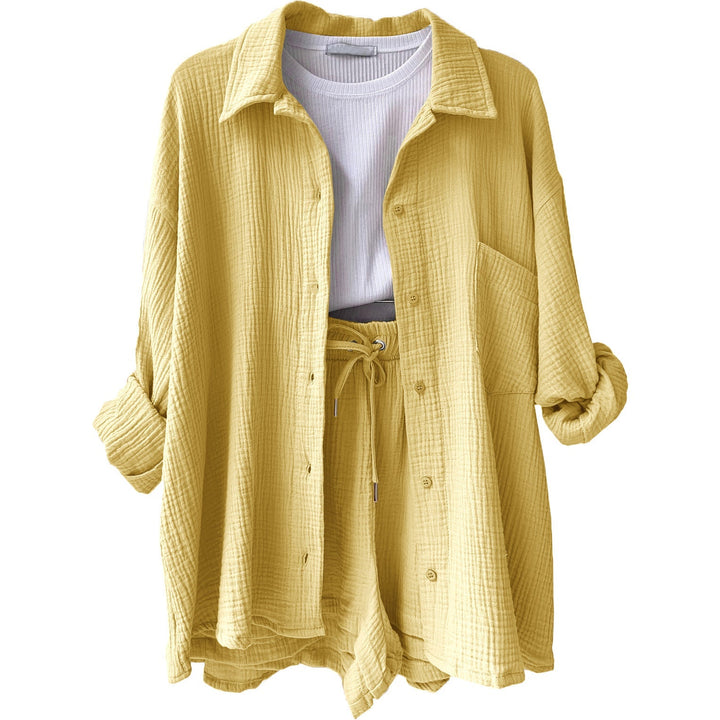 Levoire | 2 Pcs Ensemble En Coton Femmes Jaune