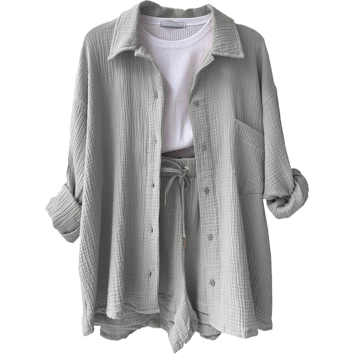 Levoire | 2 Pcs Ensemble En Coton Femmes Helle Gris (Vite Épuisé)