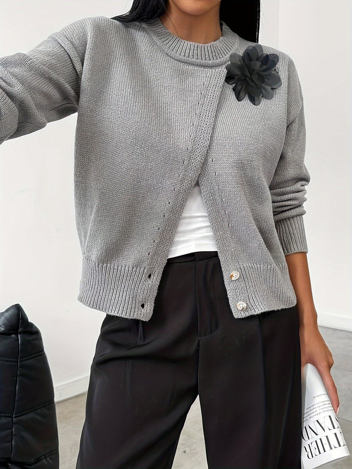 Levoire | Pull En Tricot Élégant Avec Accent Floral