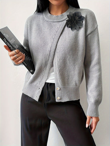 Levoire | Pull En Tricot Élégant Avec Accent Floral