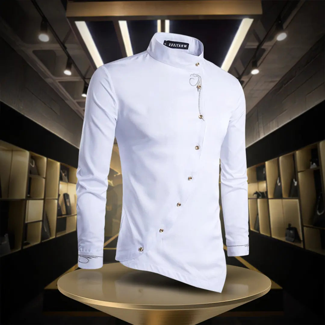 Levoire | Rennonhihna Slim Fit -Chemise À Manches Longues Et Bouton Blanc