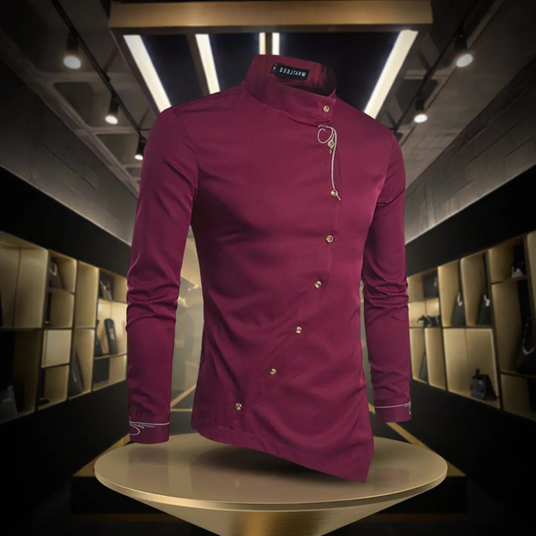 Levoire | Rennonhihna Slim Fit -Chemise À Manches Longues Et Bouton Rot