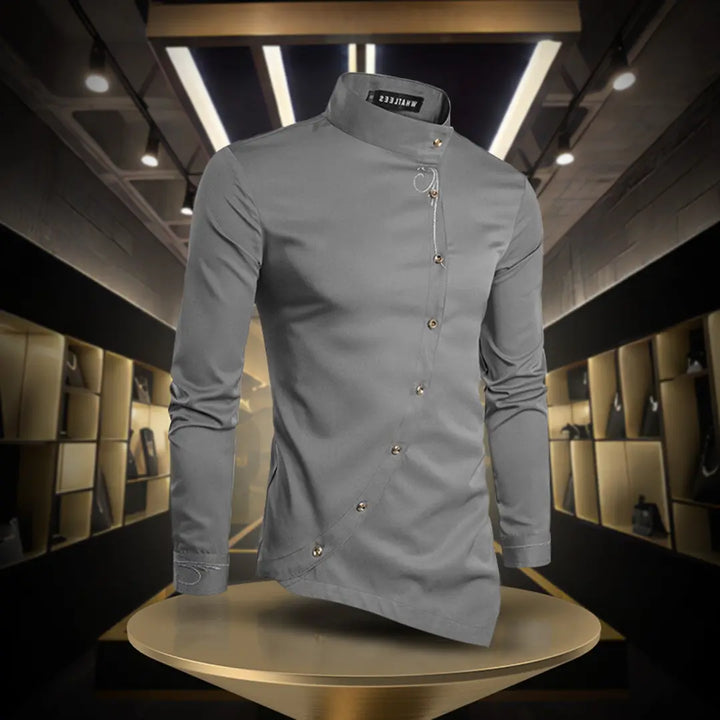 Levoire | Rennonhihna Slim Fit -Chemise À Manches Longues Et Bouton Gris