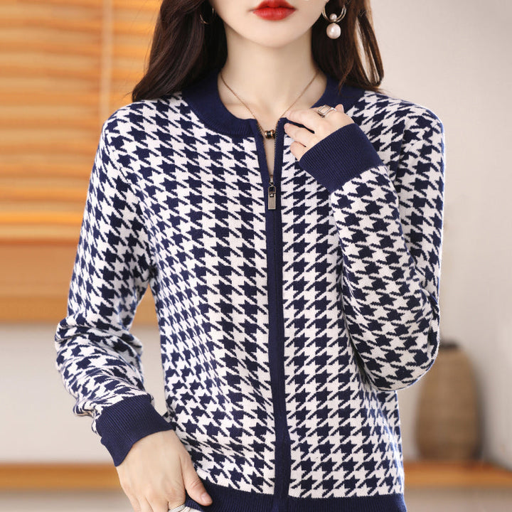Levoire | Veste Stylée Avec Fermeture Éclair Et Motifs Uniques Pour Femmes Bleu