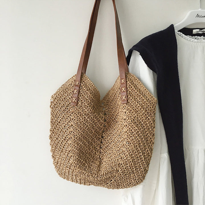 Levoire | Sac Hobo Femme Grande Épaule En Paille Braun
